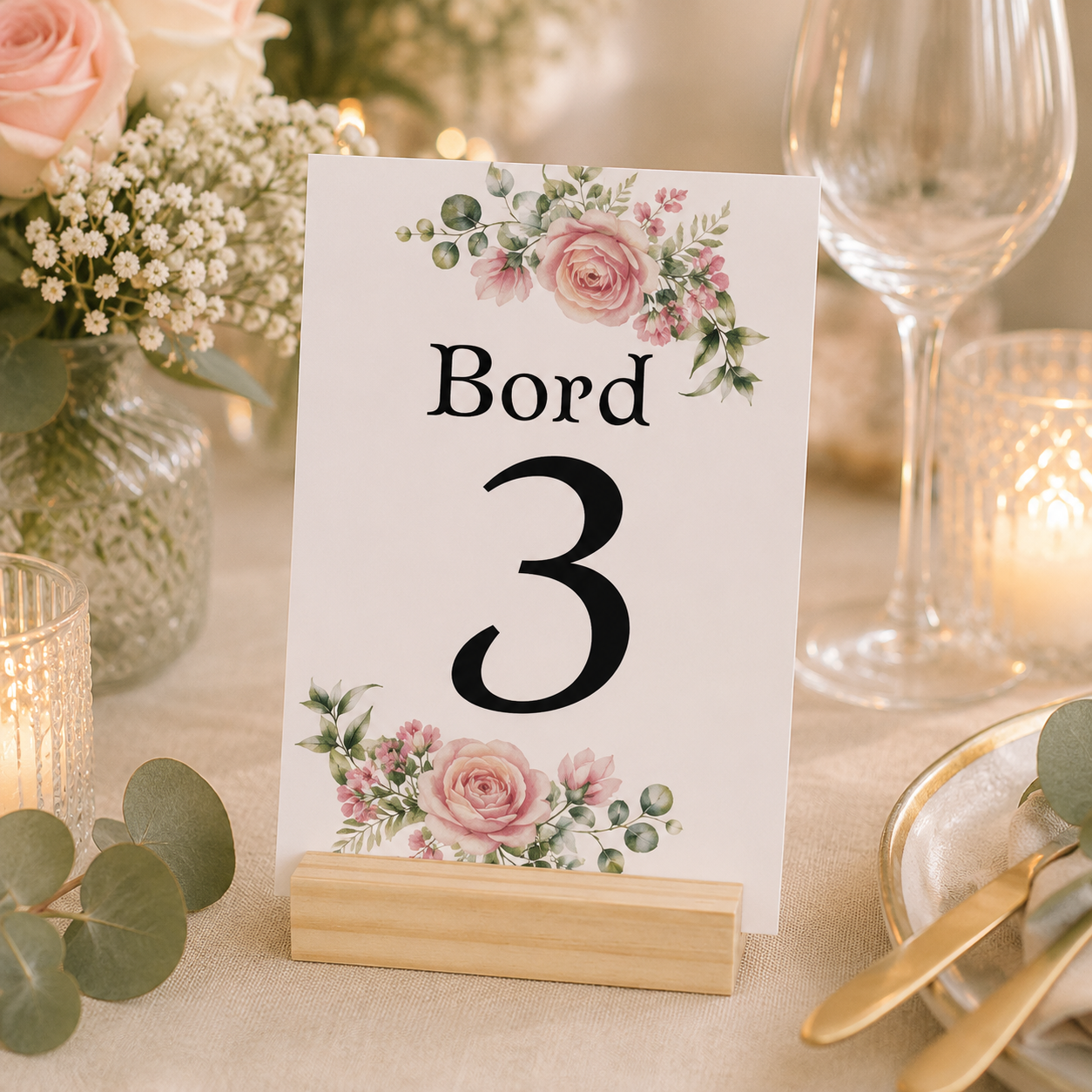 Bordnummer A5/A6 - Romantisk rose