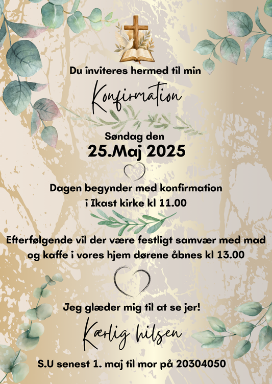 Invitation Konfirmation A5/A6 (Eucalyptus)